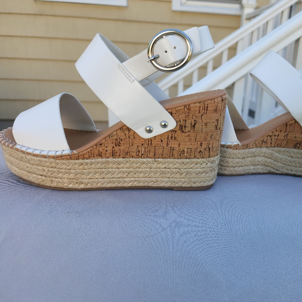 Women's Soda White Wedge Sandal